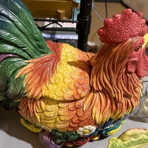 VTG Fitz & Floyd Rooster Coq du Village Cookie Jar